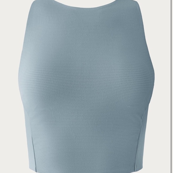 NEW Rhône Ripple Longline Bra & 7/8 Pocket Legging Set in Blue Hue - Picture 6 of 15